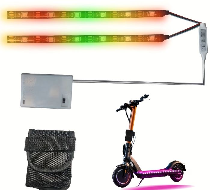NeonPulse RGBIC LED-ljusremsa – Syns & Imponerar på Elsparkcykel