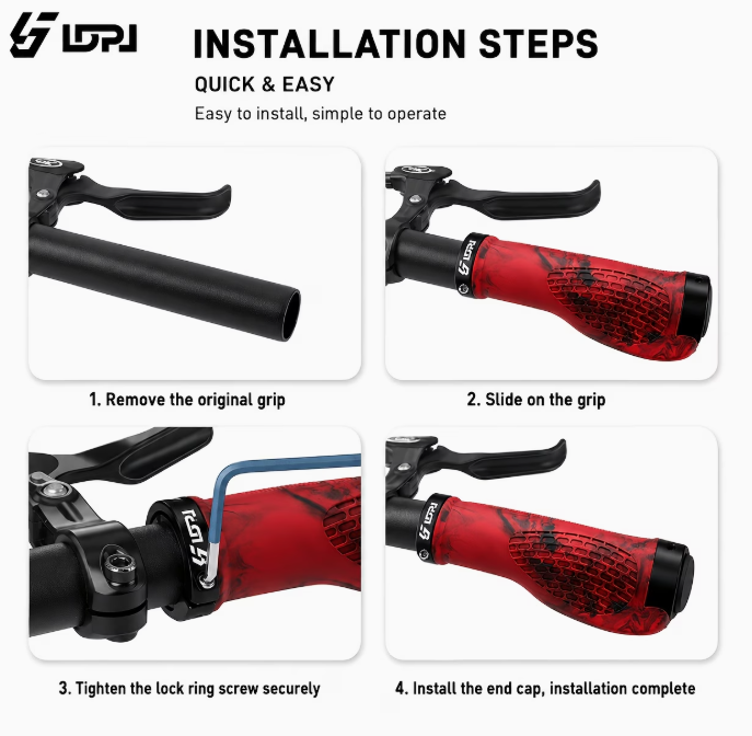Ergonomiska Komfort-Styrehandtag med Handledsstöd & Låsringar (Universal)