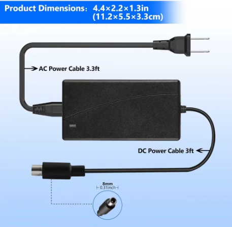 Universell Batteriladdare 42V 2A för Xiaomi M365 / Pro & Ninebot ES2 / ES4 / E22
