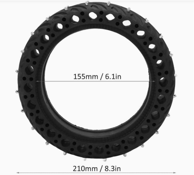 Solid Dubbdäck 8,5" för Elsparkcykel Punkteringsfritt Vinterdäck för Xiaomi M365 / Pro / 1S